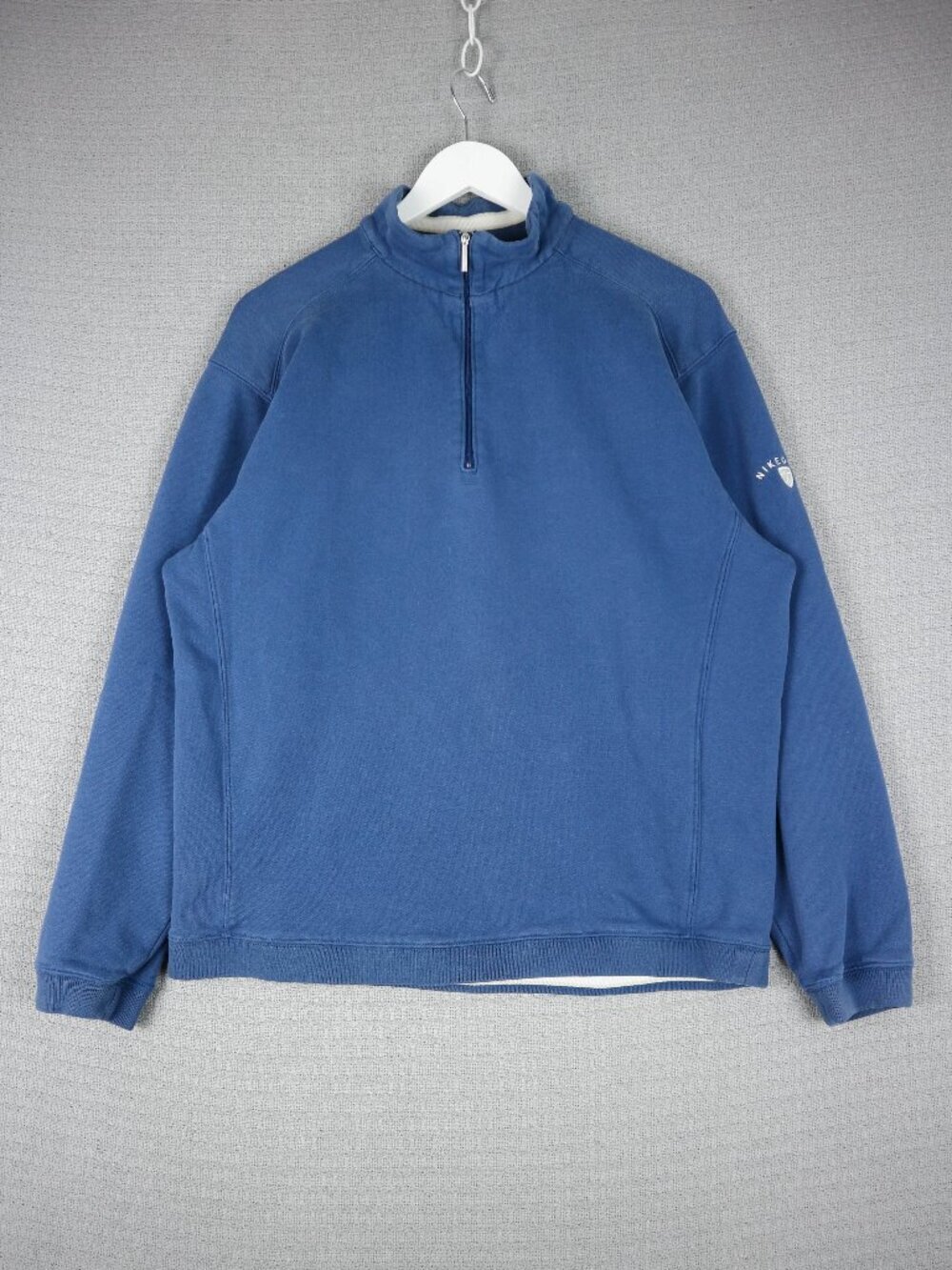 Nike Golf Cotton Fleece Mens Blue Quarter Zip Sweatrer Vintage Medium M